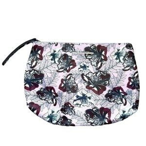 STEVE MADDEN PINK FLORAL ZIP CLUTCH BAG, TOILETRY BAG, MAKEUP BAG